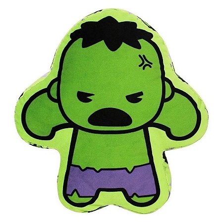 Almofada Hulk Vingadores 30cm - Marvel Oficial - Zona Criativa - 1 Un - Rizzo