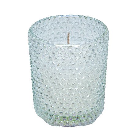 Vela Aromática em Porta Velas de Bolinhas - Transparente Perolada - 1 unidade - Cromus - Rizzo
