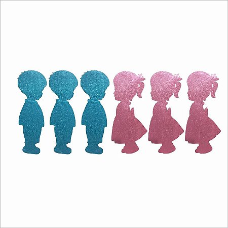 Mini Personagem em EVA - Chá Revelação Glitter - 01unidade - Piffer - Rizzo
