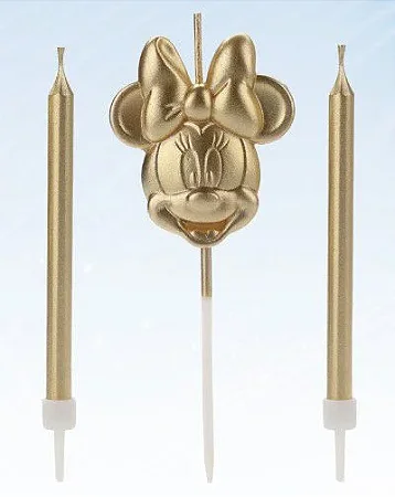 Vela Minnie Rosto Dourada Disney  - 1 unidade - Rizzo