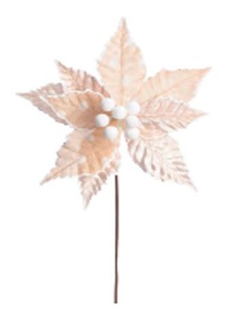 Decoração de Ponsétia Nude - 35 Centímetros - Cromus Natal - 1 unidade - Rizzo
