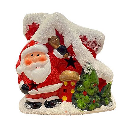 Decoração Natal - Casinha Natalina - Cerâmica - Ref CER010 - 1 Unidade
