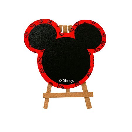 Mini Lousa - Silhueta Mickey Mouse - MDF - 1 unidade - Grintoy - Rizzo