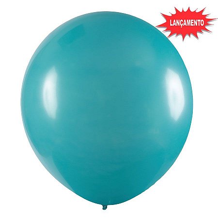 Balão de Festa Redondo Profissional Látex Liso 24'' 60cm - Azul Turquesa - 3 unidades - Art-Latex - Rizzo
