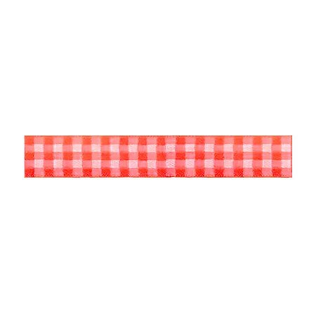 Fita Xadrez Vermelho e Branco - Ref. 7803/1 - 10m x 22mm - 1 unidade - Rizzo