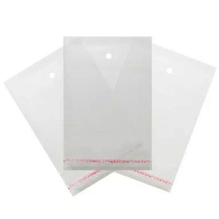Saco Adesivado com furo - 12cm x 25cm - 100 unidades - Rizzo