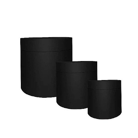 Caixa Redonda Cartonada para Box de Luxo Preto - 1 unidade - Rizzo
