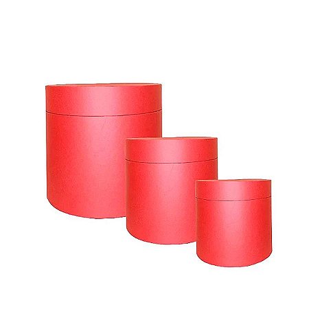 Caixa Redonda Cartonada para Box de Luxo Vermelho - 1 unidade - Rizzo