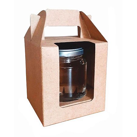 Caixa Maleta Com Berço Para 1 Pote de 240 ml - Kraft - 10 unidades - Rizzo