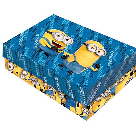 Caixa para Presente Retangular G - Minions 2 - 1 unidade - Festcolor - Rizzo