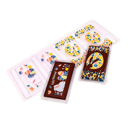 Blister Decorado com Transfer para Chocolate - Tablete - Páscoa - BLP0154 - 1 Unidade - Stalden - Rizzo