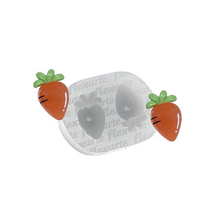 Molde de silicone Dupla de Cenouras Arredondadas Ref. 818 - 1 unidade - Flex Arte - Rizzo