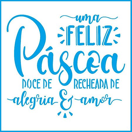Stencil Feliz Lettering Páscoa ST-X-395 - 1 unidade - Litoarte - Rizzo