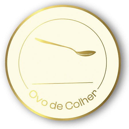 Adesivo "Ovo de colher nude" - Ref.2145 - Hot Stamping - Dourado - 30 unidades - Stickr - Rizzo