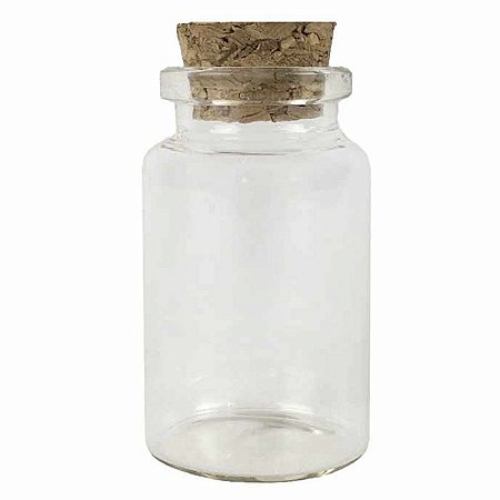 Potinho de Vidro Tampa de Rolha M 20ml - 1 unidade - Rizzo