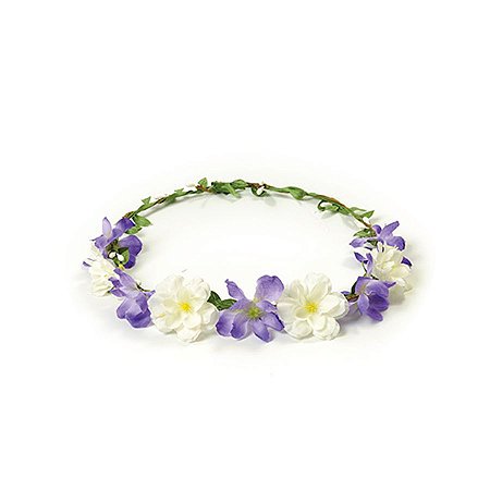 Tiara Coroa de Violetas Violeta e Branco - 1 unidade - Cromus - Rizzo