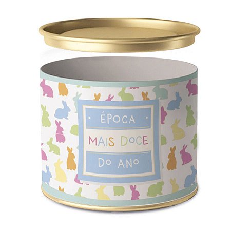 Lata para Bombons Bliss Coelho 7 x 10 cm  - 1 unidade - Cromus Páscoa - Rizzo
