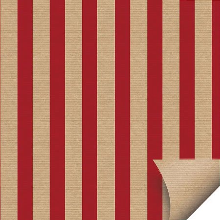Folha para Ovos de Páscoa Papel Kraft Listras Vermelho - 69 x 89 cm - 5 unidades - Cromus Páscoa - Rizzo