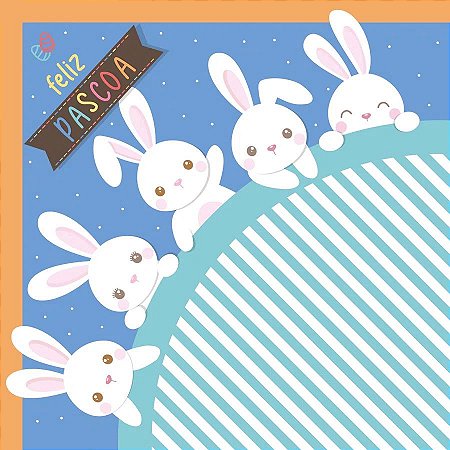 Saco Express 35x35cm para Ovos de 250g a 350g - Luke's Family Azul - 5 unidades - Cromus Páscoa - Rizzo
