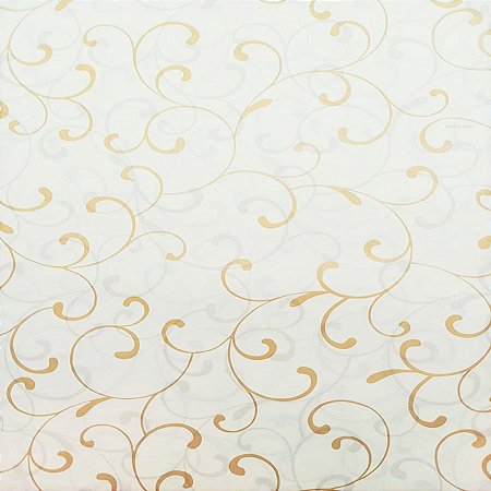 Papel de Seda - 49x69cm - Linhas Arabescas Marfim e Ouro - 10 unidades - Cromus - Rizzo