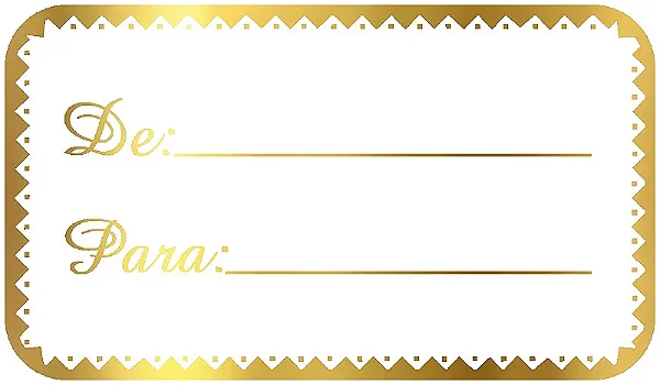 Adesivo "De/Para" - Ref.2133 - Hot Stamping - Dourado - 100 unidades - Stickr - Rizzo