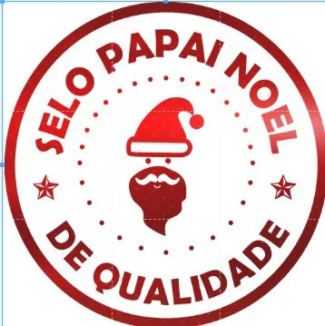 Adesivo "Selo Papai Noel de Qualidade" - Ref.2057 - Hot Stamping - 50 unidades - Stickr - Rizzo