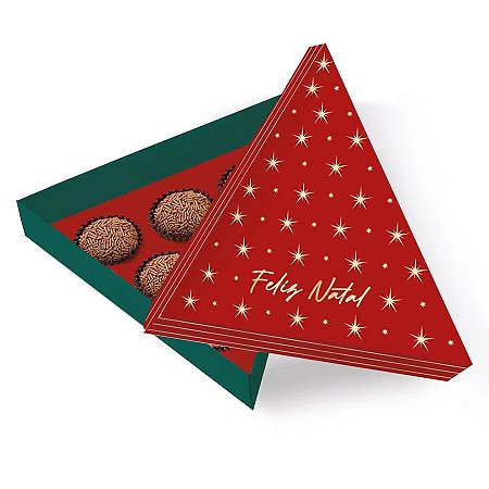 Caixa Árvore Para 6 Brigadeiros Louvre - 19,5cm x 17cm - 10 unidades - Cromus - Rizzo