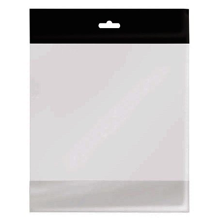 Saco Adesivado com furo Preto - 8x25 cm  - 100 unidades - Cromus - Rizzo