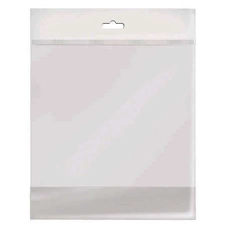 Saco Adesivado com furo Branco - 12x18 cm  - 100 unidades - Cromus - Rizzo
