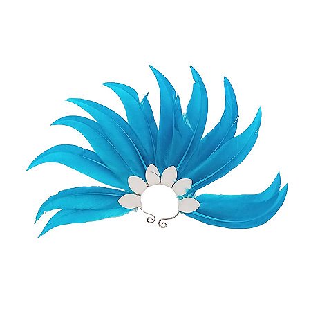 Brinco Ear Cuff - Pena Azul  - 1 unidade - Cromus - Rizzo