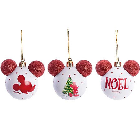 Kit Bola de Natal - Princesas Disney -8cm- Natal Disney - 4 un - Rizzo -  Rizzo Embalagens