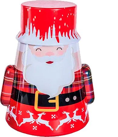 Lata Metalica - Papai Noel Listrado  - 1 unidade - Cromus