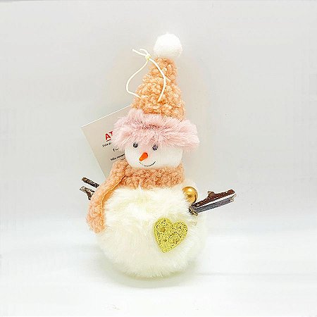 Enfeite Para Pendurar Boneco de Neve Coração - 1 unidade - Cromus - Rizzo