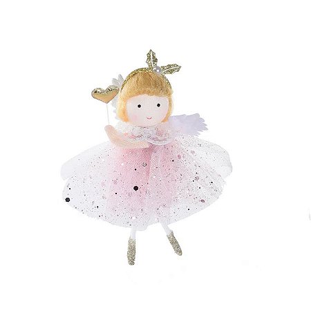 Enfeite Anjo Para Pendurar Rosa Com Varinha - 1 unidade - Cromus - Rizzo