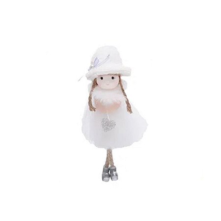 Boneca Com Chapéu Branco  - 1 unidade - Cromus - Rizzo