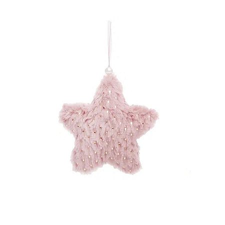 Enfeite Para Pendurar Estrela Rosa  - 1 unidade - Cromus - Rizzo