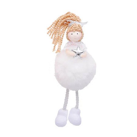 Enfeite Para Pendurar Anjo Branco - 1 unidade - Cromus - Rizzo