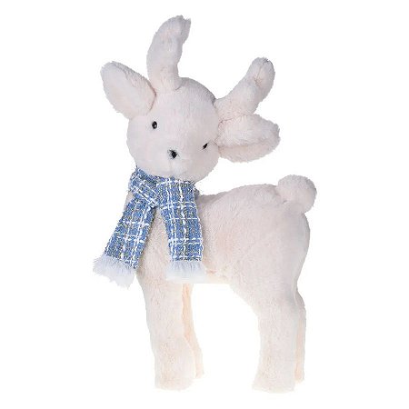 Rena de Natal Cachecol Azul e Branco - 1 unidade - Cromus - Rizzo