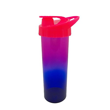 Garrafa Ice Degradê - Azul e Pink Brilhante - Tampa Pink - 1 unidade - Rizzo