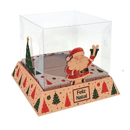 Caixa Trapezio - 500 g - Natal Rústico - Kraft - 5 unidades - Decora Doces - Rizzo