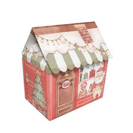 Caixa Casinha - Vitrine De Natal - 13 x 8 x 14 cm - 5 unidades - Decora Doces - Rizzo