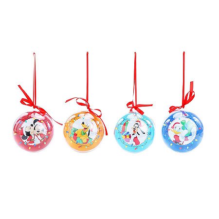 Bolas de Acrílico Natal - Turma do Mickey - 7 cm - Natal Disney - 4 unidades - Cromus - Rizzo