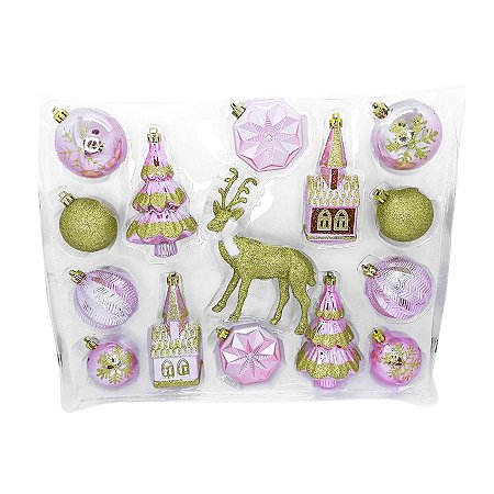 Kit Decoração Rosê Gold para Árvore de Natal 180cm - 01 unidade - Cromus  Natal - Rizzo Embalagens - Rizzo Embalagens