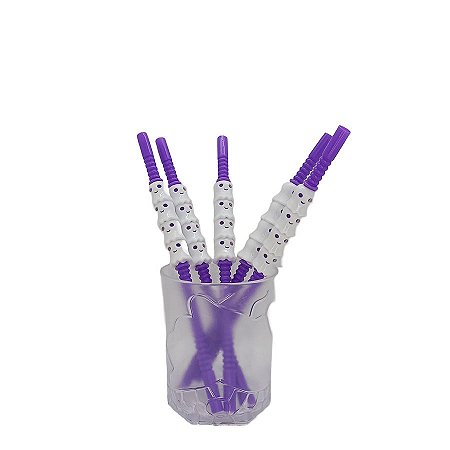 Canudo Decorativo Fantasminha s/ Braços Roxo - 5 unidades - Rizzo