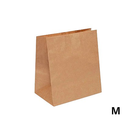 Saco de Papel M 28,5x24x12cm - Kraft - 50 unidades - Cromus - Rizzo