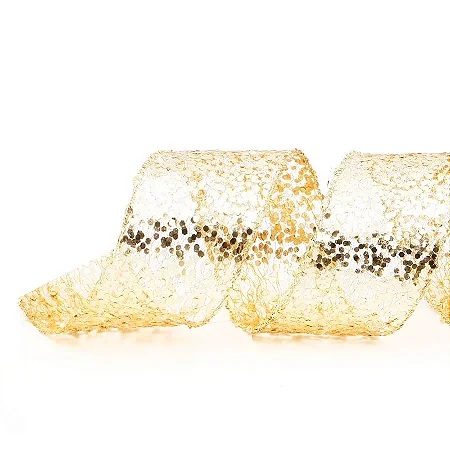 Fita Natalina Nude com Glitter - Cromus Natal - 1 unidade - Rizzo