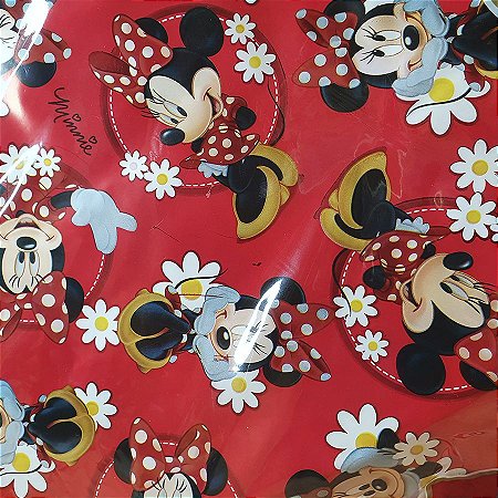 Sacos para Presentes Minnie Vermelha com Flores G2-45x59cm - 25 unidades - Cromus - Rizzo