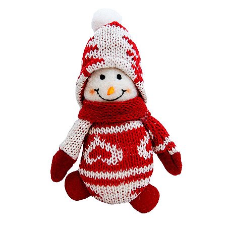 Enfeite para Pendurar Feltro - Boneco de Neve de Cachecol - Pinheiro de Natal - Cromus Natal - 1 unidade - Rizzo