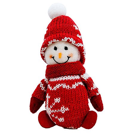 Enfeite para Pendurar Feltro - Boneco de Neve de Cachecol - Floco de Neve - Cromus Natal - 1 unidade - Rizzo