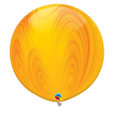 Balão Gigante Decorado 3ft (90 cm) - Yellow Orange Superagate (Arco-íris Amarelo e Laranja) - 2 Un - Qualatex - Rizzo